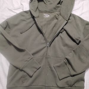 Time and Tru Men's Olive Hooded Zip Jacket